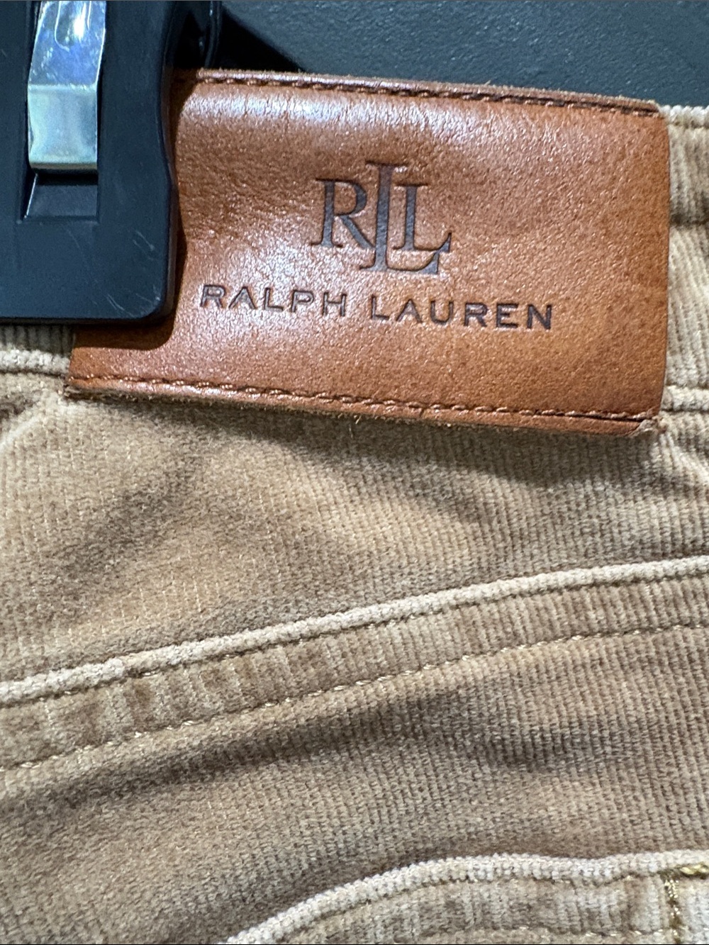 Lauren Ralph Lauren Tan Corduroy Pants Women’s Size 12 Stretch Straight Leg - Picture 6 of 8